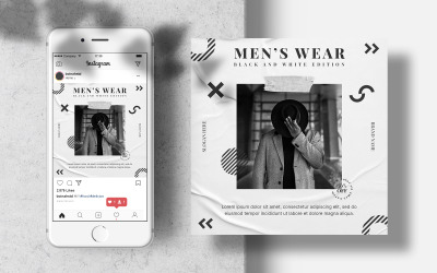 Men&amp;#39;s Wear Instagram Post Banner Template Social Media