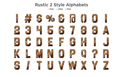 Rustiek 2 Stijl Alfabet, Abc Typografie