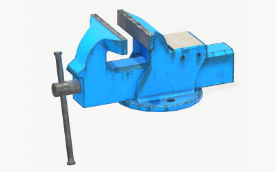 Schraubstockhalter PBR RIG animiertes Low-Poly-3D-Modell