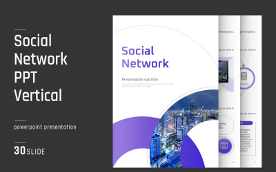 Socialt nätverk PPT -mall vertikal