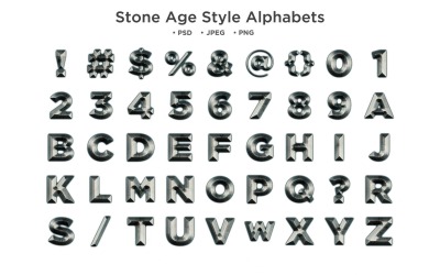 Stenålders stil alfabet, Abc typografi