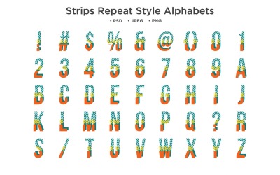 Strips Repeat Style Alfabet, Abc typografi