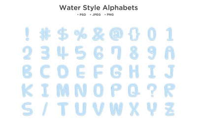 Vatten stil alfabetet, Abc typografi