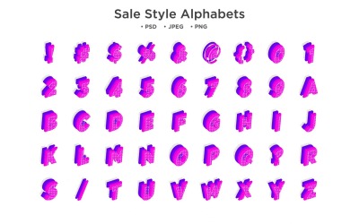 Verkauf Stil Alphabet, Abc Typografie