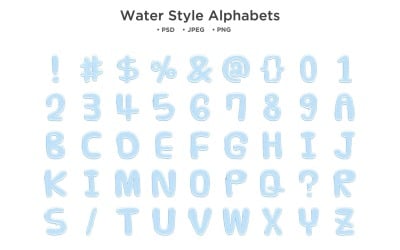 Water Style Alphabet, Abc Typography
