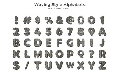 Waving Style Alphabet, Abc Typography