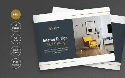 Modèle de brochure de catalogue d&amp;#39;intérieur A5
