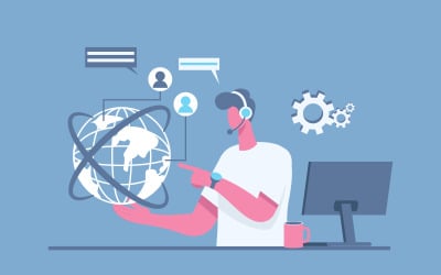 Worldwide Customer Support Illustration Concept Vector