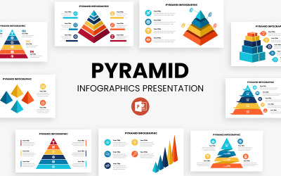 Apresentação de infográficos em pirâmide - modelo de PowerPoint