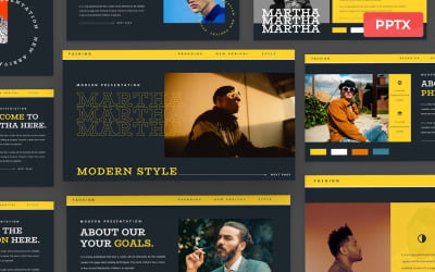 Martha - Modello di presentazione PowerPoint di moda