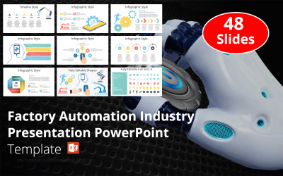 Modelo de PowerPoint de apresentação da indústria de automação de fábrica
