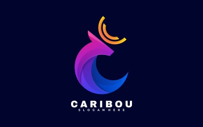 Plantilla de logotipo degradado de caribú