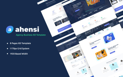 Ahensi - элементы пользовательского интерфейса веб-шаблона Adobe XD