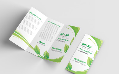 Modello di progettazione brochure a tre pieghe sempreverde