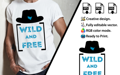 Modelo de design de camiseta selvagem e grátis