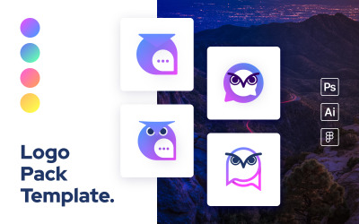 Schoowl – Modello di logo gufo colorato minimo