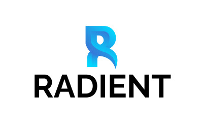 Szablon logo gradientu litery R
