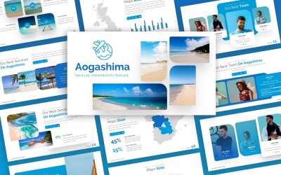 Aogashima - Podróżowanie uniwersalny szablon PowerPoint