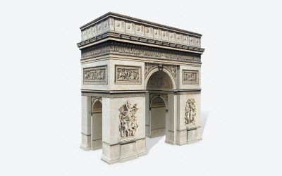 Arc de triomphe Low Poly Low-poly modèle 3D