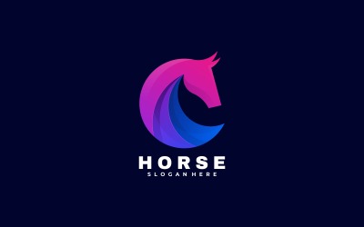 Logotipo colorido degradado de caballo