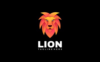 Modèle de logo de dégradé de lion
