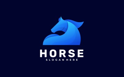 Modelo de logotipo gradiente de cavalo