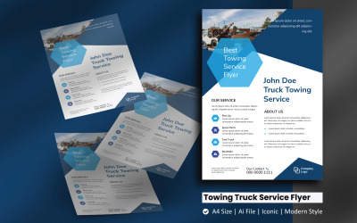 Professional Towing Car Flyer Corporate Identity Template