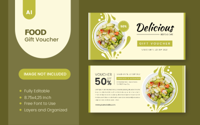 Delicious Food Gift Voucher - modelo de identidade corporativa