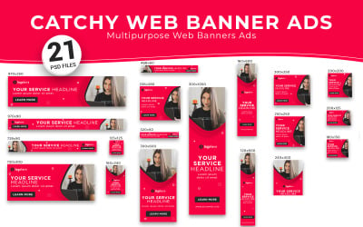 Eye Catchy Multipurpose Web Banner Ads Redes Sociais