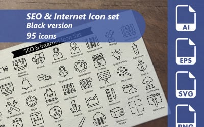 SEO And Internet Line Iconset template