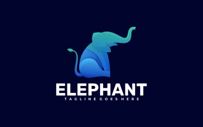 Elefánt színátmenet logó stílus