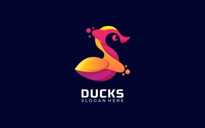 Estilo de logotipo colorido degradado de pato