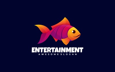 Logotipo colorido degradado de peces