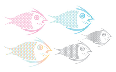 Deniz Balıkları Restoran Logo Şablonu