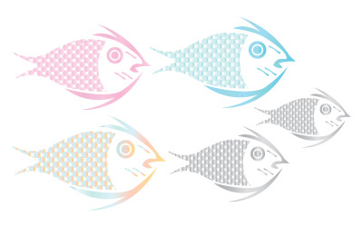 Modello di logo del ristorante di pesce di mare
