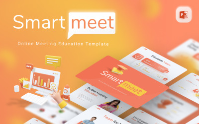 Smartmeet Online Meeting Education Modèle PowerPoint moderne