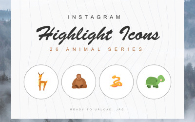 26 animaux Instagram Highlight Cover Iconset Template