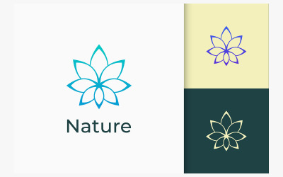Blommig eller spa -logotyp i lyx och elegant