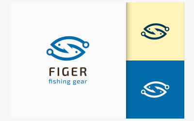 Logotipo pictórico de peces o señuelos