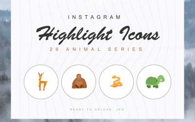 26 Tiere Instagram Highlight Cover Iconset Vorlage