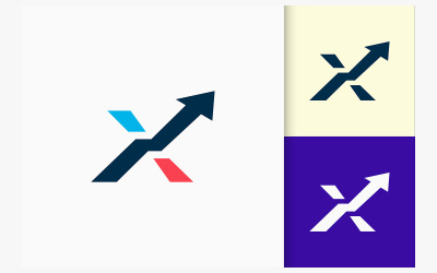 Eerste logo-technologie in letter X