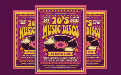 70er Jahre Musik Disco Flyer Vorlage