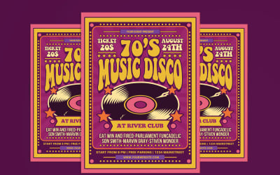 Modelo de folheto de discoteca dos anos 70