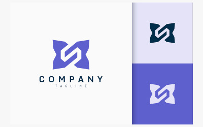 Tecnología de logotipo abstracto en letra S
