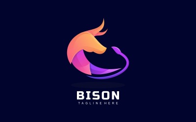 Bison Farbverlauf Buntes Logo