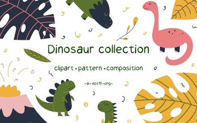 Dinosaur Vector Graphics Clipart Illustration