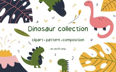Klipart s vektorovou grafikou dinosaura