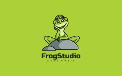 Kurbağa Stüdyosu Maskot Karikatür Logosu