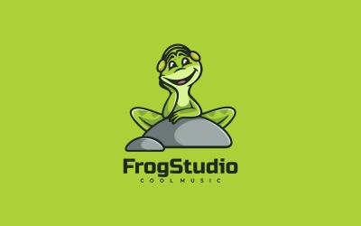 Logo del fumetto della mascotte dello studio della rana