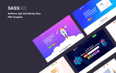 SassBee - Software, App & Startup Sass PSD Template.